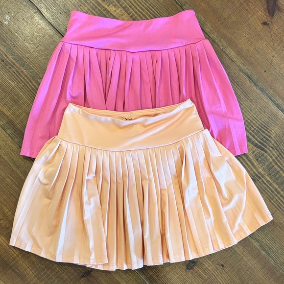 Art Class Pink and Peach Pleated Skirt Duo - Picture 1 of 2